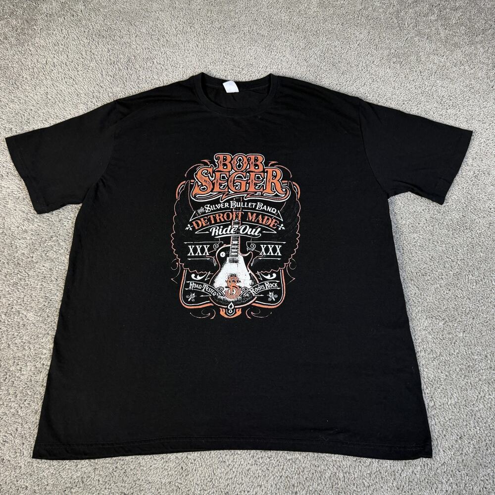 Bob Shirt Mens 2XL Black Detroit Made Ride Out Band Tour Graphic Tee Rock